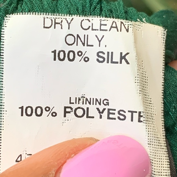 TUFI DUEK Green Silk T-Back Sleeveless Dress 100% Silk Lined - Picture 8 of 8